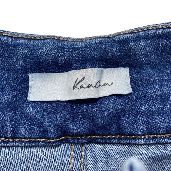 KanCan High Rise Double Button Super Skinny Distressed Denim Blue Jeans Sz 11/29 - Picture 12 of 15